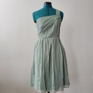 J. Crew Green/Dusty Shale Chiffon Dress